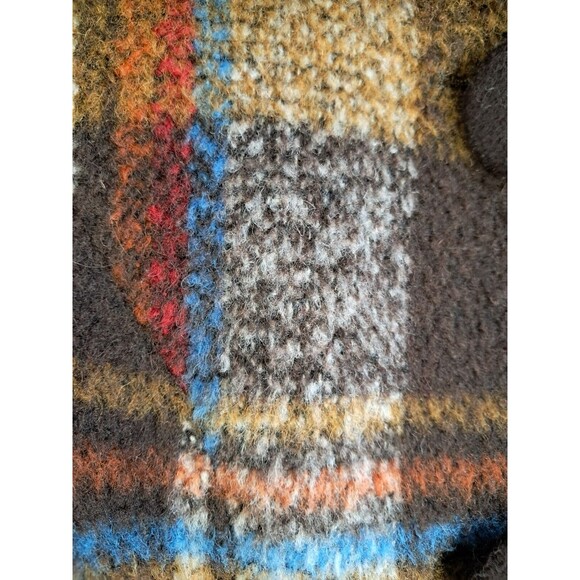 Wool Cashmere Brown Plaid Girls Long Overcoat Size Large GanGan World - Picture 7 of 13